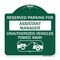 Signmission Reserved Parking for Assistant Manager Unauthorized Vehicles Towed Away, A-DES-GW-1818-23133 A-DES-GW-1818-23133 - alternate 1